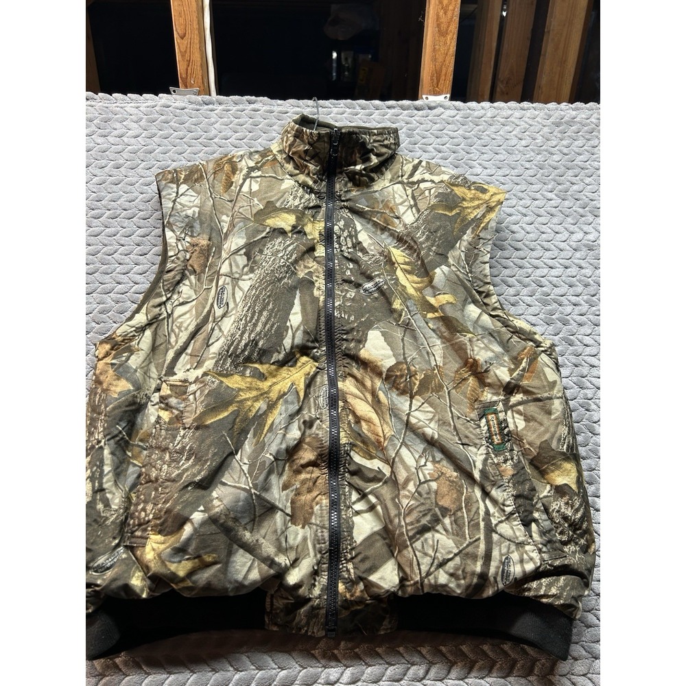 Remington Realtree Hardwoods Camo Hunting Vest Mens M Fleece Lined Full Zip